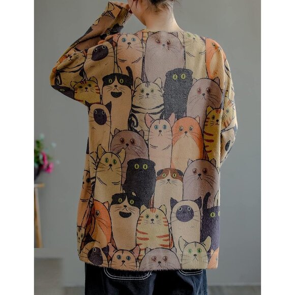 Women Christmas Sweater Graphic Print Oversized Pullover Picture 63 Loose Top - Picture 3 of 3